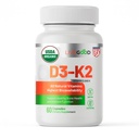 LIVEGOOD Organic D3 K2 Supplement 2000 IU, Vegan Kapseln mit MK-7, reines Vitamin D3 mit K2 für Immun und Knochenunterstützung Made in the USA Organic D3 K2 Formula (60 Count)
