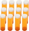 Empty Plastic Pill Bottles with Easy Open Caps (Not Child Resistant), Prescription Medication Vials, Clear Containers Pill Cases Dispenser Organizers (12pcs) (60 Dram)