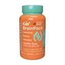 Brainiac Kids Daily BrainPack Gummies, soutient la santé du cerveau avec Omega 3 DHA EPA DPA, Choline, B6 & B12 et Lutein pour la santé des yeux avec le soutien immunitaire, Citrus Berry Flavor, 90 ct