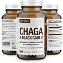 100% Real Wild Chaga Mushroom & Aged Schwarz Knoblauch Pulver Kapseln — Antioxidans & Immun Unterstützung Ergänzung | Nordic Forest Chaga Pilze mit Schwarz Knoblauch | Keine Füllstoffe | 1500mg Kapseln | 90 ct