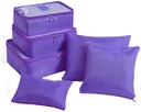 6 Set Verpackung unter Bed Storage Cubes Container Low Profile auf Gepäck Reise Packorganisatoren Housekepping Storage Cloth Aufbewahrungstasche (Purple)