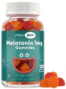 Maxi Health 1mg Mélatonine Gommies – Mélatonine à croquer pour les enfants avec cerise naturelle et saveur orange – Supplément d'aide au sommeil pour adultes et bébés pour soutenir les nuits reposantes (120 Nombre)