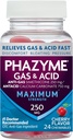 Phalyme Maximum Strength Gas & Acid Relief, Works Fast, Cherry Flavor, 24 Chews (Emballage May Vary)