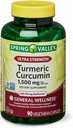 Spring Health 2 Set- Spring Valley Ultra-Strength Turmeric Curcumin 1.500mg 90 Kapseln + Ihr Vitamin Guide, 1.0 Zähler