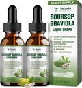 (2 packs) Pure Sourop Graviola Liquid Drop Support Digestive Skin Health, Sleep & Antioxydant - Huile de Guanabana Feuille biologique Exact Sourop Bitters gouttes liquides, saveur naturelle, non-OGM, végétalien, 4 Fl Oz