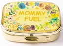 AmyZone Metal Pill Organizer Travel Friendly Portable Compact Pill Box Cute Pill Case pour contenir des vitamines/tylénol/huile de poisson/compléments/médecine/comprimé pour la purse/pochette (carburant pour les mamans)