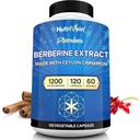 Nutrivein Premium Berberine HCL 1200 mg mit Ceylon Cinnamon - 120 Kapseln: High-Absorption Berberine Ergänzung für Verteidigung, Verdauung, & Stoffwechsel