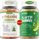 NEVISS Sugar Free L-Theanine Calm Gummis 120 Zähler + Sugar Free 5-HTP Gummies 120 Zähler