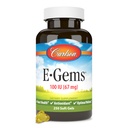 Carlson - E-Gems, 100 UI, Heart Health & Optimal Wellness, Antioxydant, 250 gels mous
