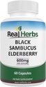 Echte Kräuter Elderberry Extrakt - Abgeleitet von 325 mg Elderberries Standardisiert zu 5% Flavonoids mit 275 mg Elderberry Fruit Extract 5 : 1 - Boosts Immunität - 60 vegetarische Kapseln