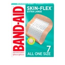 Bandes adhésives de marque Band-Aid Skin-Flex pour les premiers soins et les soins de la plaie des coupures et des éclats mineurs et des brûlures, bandes stériles flexibles pour les doigts et les genous, extra grand, tous de taille unique, 7 ct