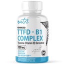 Nature's Fusions TTFD Thiamine B1 Supplement - 100mg 60 Servierungen - mit 8mg Magnesium - keine toxischen Füllstoffe - TTFD Thiamine Tetrahydrofuryl Disulfid - Third Party Lab Tested - Nutri Supplements
