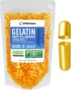 XPRS Nutra Größe 3 Leere Kapseln - 1000 Graf Leere Gelatine Kapseln - Pillen DIY Kapsel Füllung - Fillable Pure Bovine Pill Gel Kapseln für Do-It-Yourself Ergänzungen (Gold)