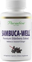 Herbes paradisiaques Sambuca-Well, Sambucas Nigra, Extrait Européen d'Aîné 50:1, Super Potent, Ultra Pure, Vegan, Non OGM, Sans gluten, 60 Capsules végétariennes