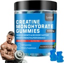 Gommies monohydratées de créatine - 5g de monohydrate de créatine par portion - Augmenter la force et construire des muscles, sans sucre, végétalien, saveur de bleuets, Chaque bouteille/120 capsules, pour les hommes et les femmes (1)