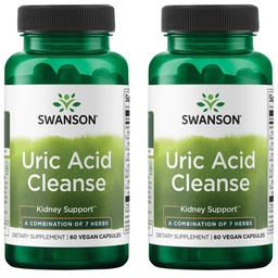 Swanson Uric Acid Cleanse - Supplément naturel Promouvoir le soutien au rein - Caractéristiques d'une puissante combinaison de 7 herbes - (60 capsules de légumes) 2 Pack