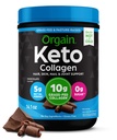 Orgain Kéto poudre de protéines de collagène, chocolat - 10g Herbacé Fed Peptides de collagène hydrolysés pour les femmes et les hommes, Type I et III, 5g MCT huile - cheveux, peau, ongles et soutien articulaire, non-OGM, sans gluten - 0,88lb