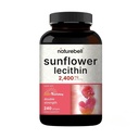 NatureBell Lécithine de tournesol 2,400mg, 240 SoftgelsInfusé avec l'huile de tournesol non-OGM – Riche en Phosphatidyl Choline – Pas de soja, Pas de gluten