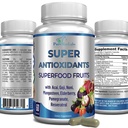 Super Antioxidant Fruit Superfood Complex - Leistungsstarke Antioxidante Superfruits, Acai, Goji, Noni, Mangosteen, Granatapfel, Elderberry, Resveratrol, Immununterstützung, Hautpflege - 60 Kapseln