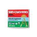 Sun Chlorella 200 mg Supplément superaliment aux algues vertes - Mur cellulaire pulvérisé - Chlorophylle, CGF, B12 actif, fer, protéines - Non-OGM - 300 Comprimés