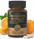 Probiotiques avec prébiotiques pour les hommes et les femmes - 35 souches Probiotiques 100 milliards d'UFC pour la santé gustative et digestive, supplément probiotique à l'acide végane, probiotique brut non OGM 60 capsules