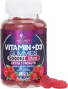 Vitamin D3 Supplement Gummy 5000 IU (125 mcg) Dietary Vitamins D for Men & Women - Bone, Teeth, Muscle and Immune Health Support, High Potency VIT D3 Nature's Non-GMO & Gluten Free - 60 Gummies