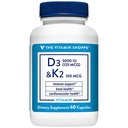 Vitamin D3 & K2 - Immununterstützung & Knochengesundheit - 5.000 IU (60 Kapseln)