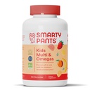SmartyPants Kids Multivitamin-Gummi: Omega-3-Fischöl (EPA / DHA), Vitamin D3, C, Vitamin B12, B6, A, K & Zink für die Immununterstützung, Biotin, glutenfrei, drei Fruchtaromen, 120 Zählung (30-Tage-Versorgung)