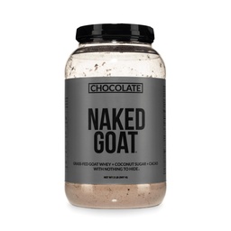 Poudre de protéines de chocolat de chèvre NAKED - Pâture Poudre de protéines de viande de chèvre de chèvre de petite taille - seulement 3 ingrédients - sans OGM, sans soja - tous naturels - 23 grammes de protéines - 25 portions