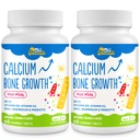 Supplément de calcium 500 MG avec vitamine D3 et K2, zinc, magnésium et prébiotiques. Vitamines pour enfants. Résistance aux os, absorption élevée, cupides orange, sans gluten, 120 onglets