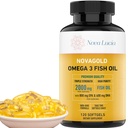 NovaGold Omega 3 Huile de poisson – Supplément EPA haute résistance DHA – Sans Burpless, facile à avaler Softgels – soutient le cœur, le cerveau, les articulations, l'immunité et la peau – Non-OGM – 120 capsules liquides