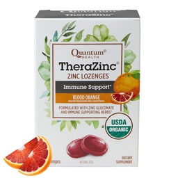 Quantum Health TheraZinc Organic Zink Lozenges Echinacea & Honig Immununterstützung für Erwachsene & Kinder 12+ Natürlich entflammt Blut Orange Fast Relief mit Kein Nachgeschmack - 25 Count