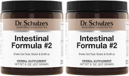 Formule intestinale no 2 du Dr Schulze - Supplément nettoyant pour le soutien à la santé des colonies - Soutien à l'élimination quotidienne - Supplément à base de plantes - Sans gluten et végétalien - 8 oz (2-paquet)