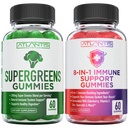 Atlantis Nutrition 60 Supergreens Gummies + 8-en-1 Immune Support 60 Gummies