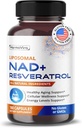 Liposomique NAD+ 600mg avec Resveratrol 200mg pour l'énergie cellulaire et le vieillissement en santé – 180 Capsules – Vegan, Non-OGM, USA Made