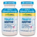 HEAL-N-SOOTHE Joint Support Suppléments - Enzymes protéolytiques comme Bromelain & Papain, avec Boswellia, Turmeric & Ginger- favorise la fonction digestive des protéines et la défense du corps bien-être- 90 Compte (2 Pack)