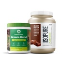 Bundle of Amazing Grass Greens Superfood Powder: Original, 30 Servings + Isopure Chocolate Vegan Protein Powder, Plant Based, Organic Pea Protein, Dairy Free, 20 Servings (Packaging May Vary)
