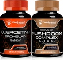 WELLNESS LABSRX Quercetin avec des capsules de champignons Bromelain