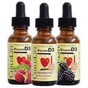 ESSENTIELS POUR ENFANTS Gouttes en vitamine D3 - Gouttes en vitamine D pour nourrissons, gouttes en vitamine D pour bébés, vitamine D liquide pour enfants, enfants 1-3, enfants, 500 UI par portion - Berry naturel, 1 Fl Oz (paquet de 3)