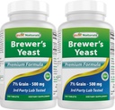 Meilleures naturelles, bières levure, 7-1/2 grains avec vitamine B1, vitamine B2, 1000 mg 240 comprimés (240 Nombre (paquet de 2))