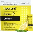 HYDRANT Energy Lemon Flavor 30 Stick Pack, Koffein & L-Theanin Rapid Hydration Mix, Elektrolyt Hydration Powder Packets mit Zink