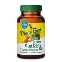 MegaFood Multivitamin for Men 55+ One Daily Mens Multivitamins, Methylated B12, Vitamin D3, C & Zinc - Healthy Aging, Bone & Muscle Health & Immune Support - Vegetarian - 120 Tablets