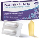 Vaginal Probiotic Suppositories, Prebiotic Infused with Hyaluronic Acid, Tea Tree, and Vitamin C&E, pH Balance Support Formula Fights Dryness, Odor and Discomfort, Restore Feminine Health(12 Counts)