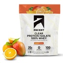 Ascence 100% de poudre de protéines de lactosérum clair - Après l'entraînement, Zéro arômes artificiels et édulcorants, sans gluten, 5,5g BCAA, 2,1g Leucine, acides aminés essentiels, mangue orange, 20 portions