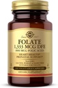Solgar Folate 1,333 mcg Équivalent diététique folate (acide folique 800 mcg), 100 capsules végétales - Santé cardiaque, système nerveux sain, soutien prénatal - non-OGM, végétalien, sans gluten - 100 portions