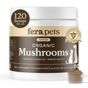 Fera Pets Mushroom Supplement für Hunde & Katzen mit Türkei Tail - USDA Organic - Kognitive und Immununterstützung - Verbessert die Leberfunktion - Unterstützt ein gesundes Gut - Pulver - 120 Scoops