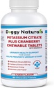Kalium-Zitrat Plus Cranberry mit Magnesium-Ergänzung für Hunde (60 Tabletten) - Urinary Tract Support - Hilft Deter Formation von Calcium Oxalate Stones-Deters Bladder & Kidney Stones(Made in U.S.A)
