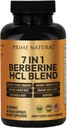PRIME NATUREL Berberine HCl 600mg Ceylan biologique Cinnamon 400mg Turmère biologique 200mg Gingembre biologique 130mg Vinaigre de cidre de pomme biologique 65mg Graine de seigle d'or 6,5mg Biopérine 3mg