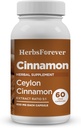 Herbsforever Ceylon Cinnamon Kapseln Gesamt Wellness-Supplement hohe Potenz 800 Mg Extrakt 60 Vege Kapseln