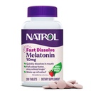 Natrol Melatonin 10mg Comprimés à dissolution rapide - Fraise, 200 Compte, Soutien du sommeil, Melatonine à dissolution rapide pour les adultes, 200 jours d'approvisionnement